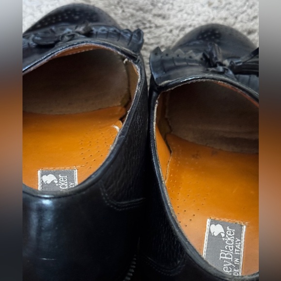Stanley Blacker Men’s size 10 Leather Black Tasseled Loafers - Picture 16 of 16